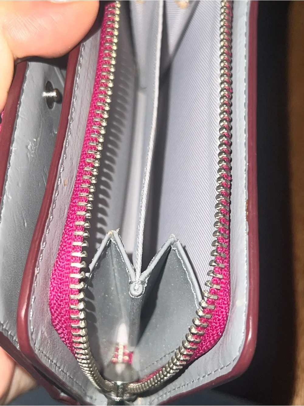 Marc Jacobs Hot Pink Pebbled Leather Card Wallet